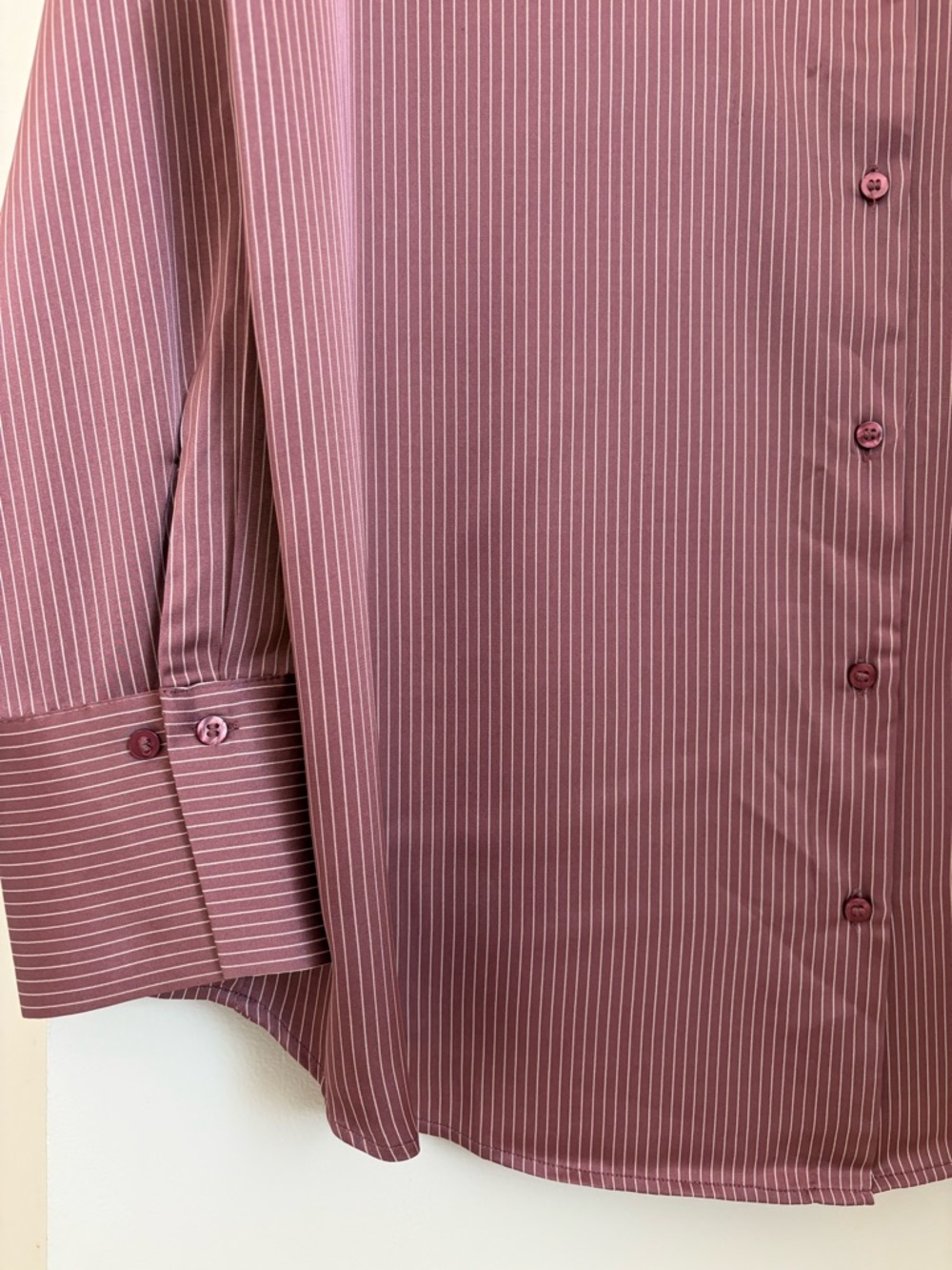 Maison d’Amélie Mauve-Striped Button Front Blouse Sz:XL - Picture 5 of 6
